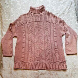 Pale Pink Turtle-neck Vintage Sweater
